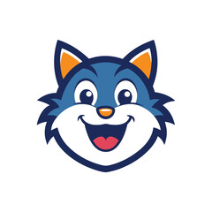 cat head mascot logo vector illustration
