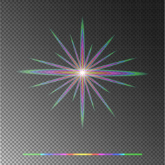 Sparkling star light on transparent background