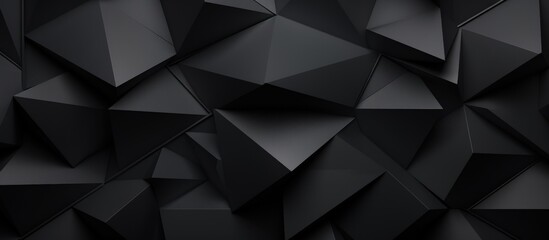 Fototapeta premium Black or dark grey 3d geometric shape texture design background. Generate AI image