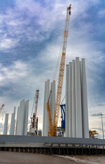 Construction site for wind turbines