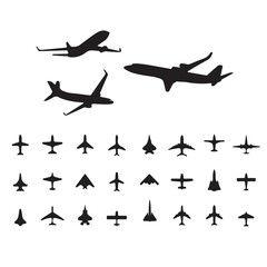 Diverse Airplane Silhouettes for Aviation-Themed Projects