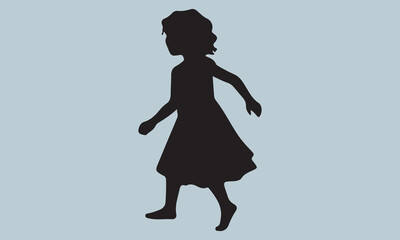 silhouette of a girl in a dress