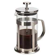 A French press coffee maker, isolated on a transparent background