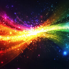 Obraz premium Digital Abstract Spectrum - Rainbow Colors with Light Flares