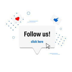 Follow us banner, social network concept