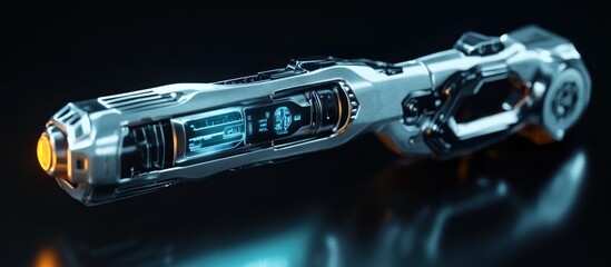 Obraz premium Futuristic weapon renders on dark background