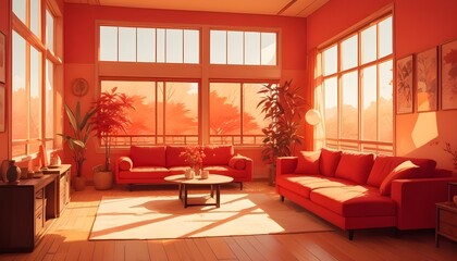 interior modern design room 3d