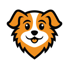 cute dog head mascot logo vector illustration
