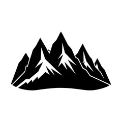 Fototapeta premium Mountain range peaks vector scenic landscape view silhouette