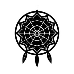Fototapeta premium Dreamcatcher vector graphic native american design silhouette