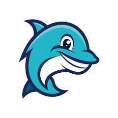 dolphin head mascot logo vector illustration 