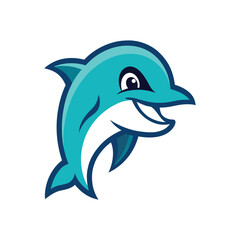 dolphin head mascot logo vector illustration 