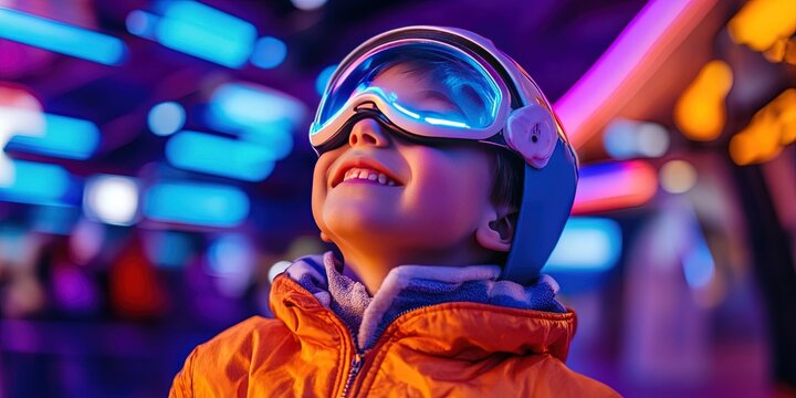 kid at space camp learning astronomy and space travel