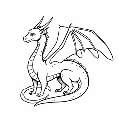 Fototapeta premium Pure Dragon Imagery in an Effortless Style: A Simple and Direct Visual Representation 