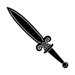 Ancient warrior sword vector illustration design silhouette
