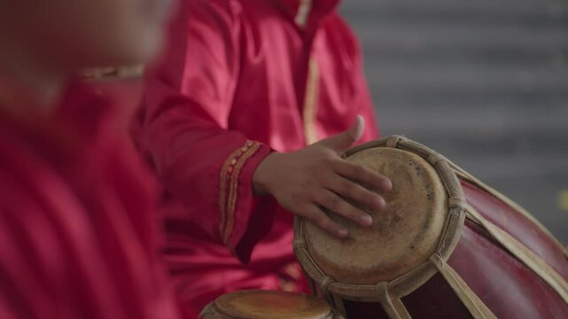 A musical performance of Gambang Kromong, a traditional Betawi orchestra from Jakarta that blends gamelan instruments with Chinese instruments like the sukong, tehyan, and kong'ahyan.