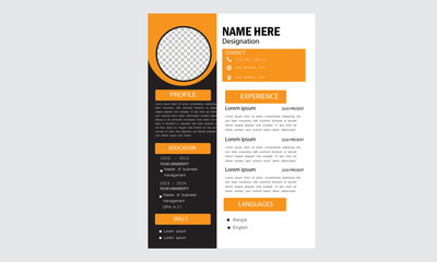 corporate minimal resume design template 