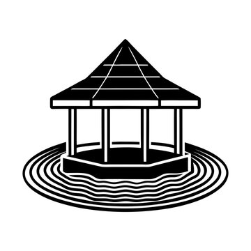 recommend clip art: Gazebo structure outdoor pavilion building design silhouette