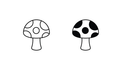 Red Mushroom icon design with white background stock illustration
