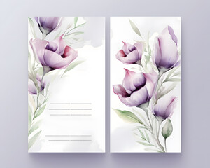 Elegant template with with the eustoma flowers. This design is suitable for greeting and invitation cards. Blank space for text, and copy-paste.