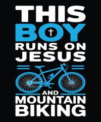 Naklejka premium This Boy Runs on Jesus T-Shirt