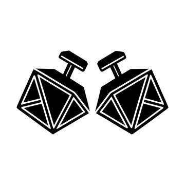 black geometric cufflinks on white background clip art preview
