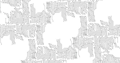 Fototapeta premium Circuit board abstract technology on white background.
