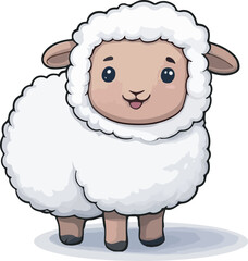 ute Cartoon Sheep Set in Vector Style