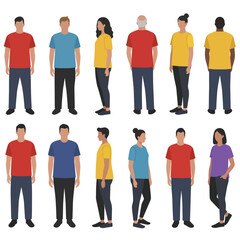 Obraz premium Diverse People Character Set: Multiple Viewpoints