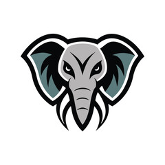 elephant head mascot logo vector illustration