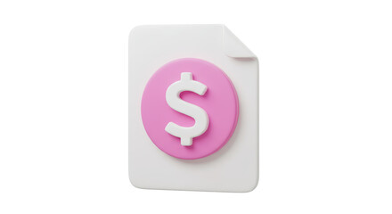 Isolated Dollar Sign on Document Finance Money