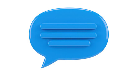 Isolated Blue Speech Bubble with Lines for Communication