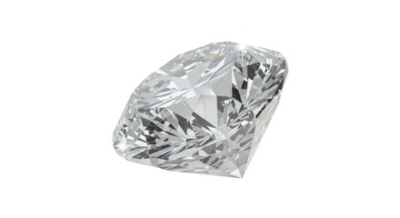 Isolated Sparkling Diamond with Brilliant Cut on White