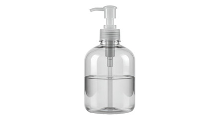 Isolated Clear Hand Sanitizer Bottle with Pump Dispenser
