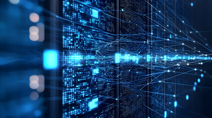 Abstract Digital Data Network Graphic