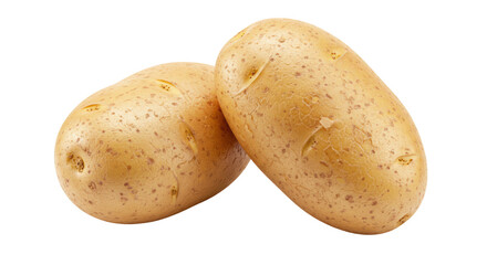 Isolated Two Raw Potatoes Fresh Vegetables