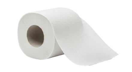 Isolated Roll of White Toilet Paper Hygiene Product