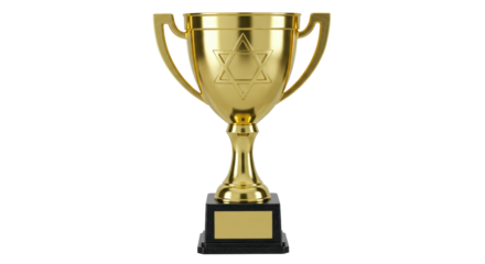 Isolated Golden Trophy with Star of David