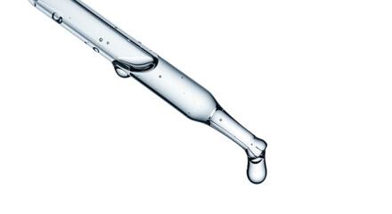 Isolated Glass Dropper with a Single Falling Drop