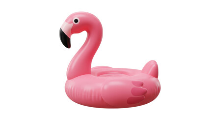 Isolated Inflatable Pink Flamingo Pool Float for Summer