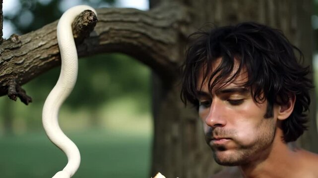 Temptation and the forbidden fruit, A modern take on an old biblical story, christian footage