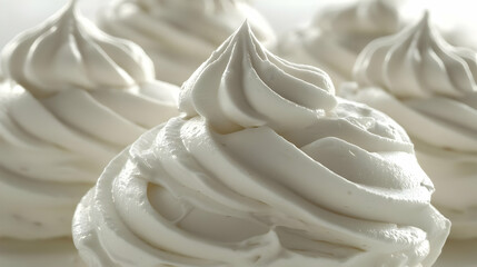 Closeup Of Whipped White Meringues