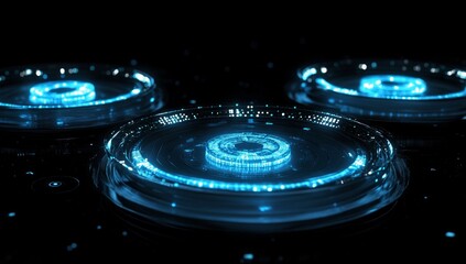 Circular glowing futuristic interface