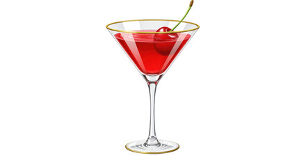 Isolated Cherry Cocktail in Martini Glass Classic