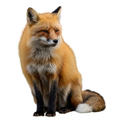 Fototapeta premium Adorable Fox Sitting and Looking Upward