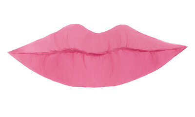 pink lips isolated on white