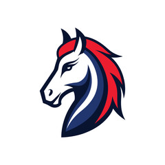 horse head mascot logo vector illustration