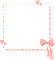 Decorative Frame with Hearts and Bow
