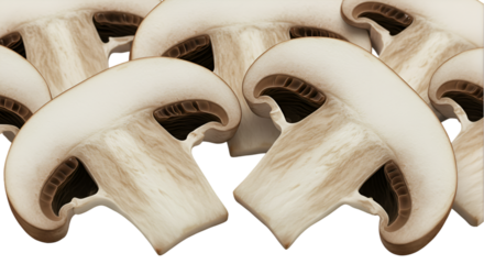 Sliced mushroom cap details
