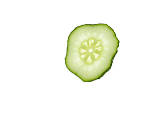 Close-up of Fresh Cucumber Slice: High-Resolution Food Photo transparent background